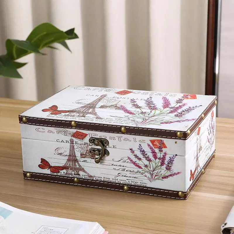 Деревянная шкатулка для хранения ювелирных изделий в стиле ретро