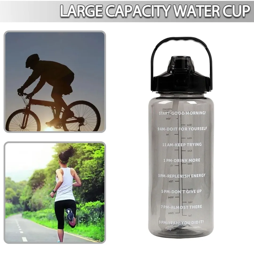 

Большой пластиковый маркер времени для спортивной бутылки с соломинкой, 2 л