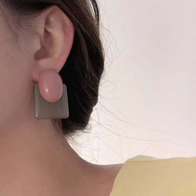 Красочные акриловые серьги Draweye для женщин винтажные геометрические корейские