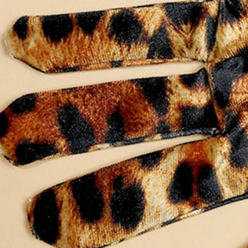 Новый стиль модные перчатки женские элегантные этикетные с леопардовым принтом