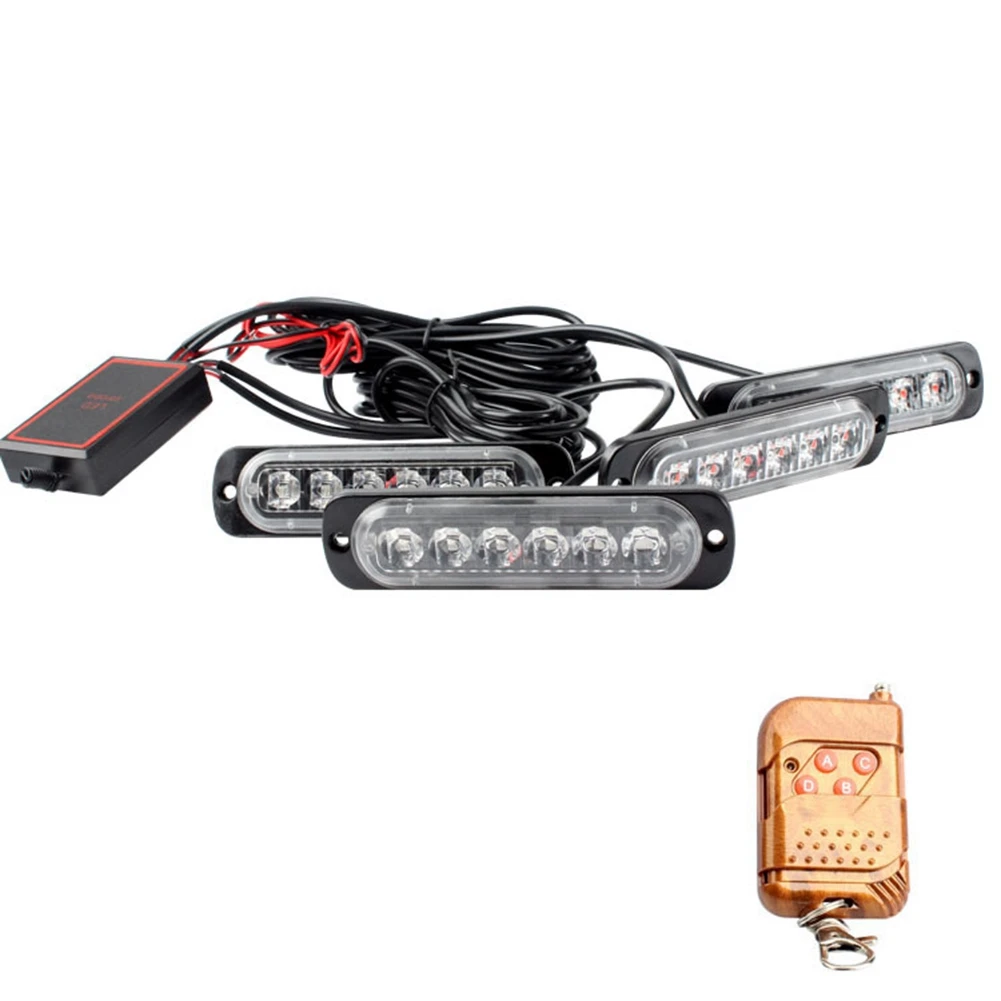 

LED Strobe Wireless Lights Stroboscopes 24LED Strobe Light Car 12V Trailer Lights Truck Strobe Lamp (Yellow Light)
