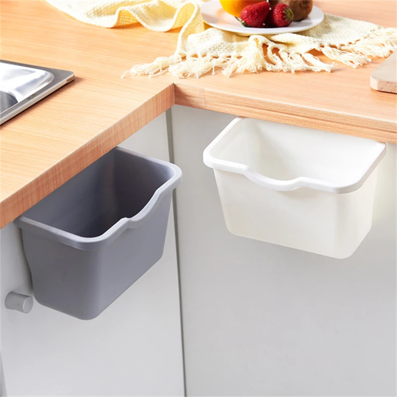 

Door Garbage Bin Kitchen Cabinet Door Hanging Trash Garbage Bin Can Rubbish Container Household Cleaning Tools Mini Waste Bins