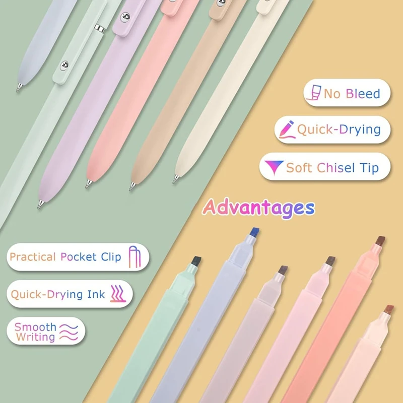Новинка-12 шт. эстетических хайлайтеров и гелевых ручек принадлежности для