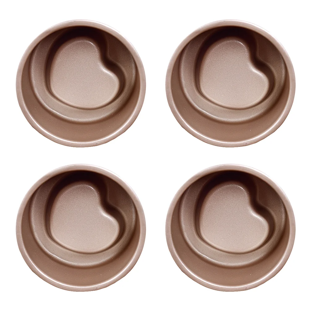 

4pcs Aluminum Heart Shaped Cake Pan Non- DIY Cheesecake Pans Cake Household Supplies
