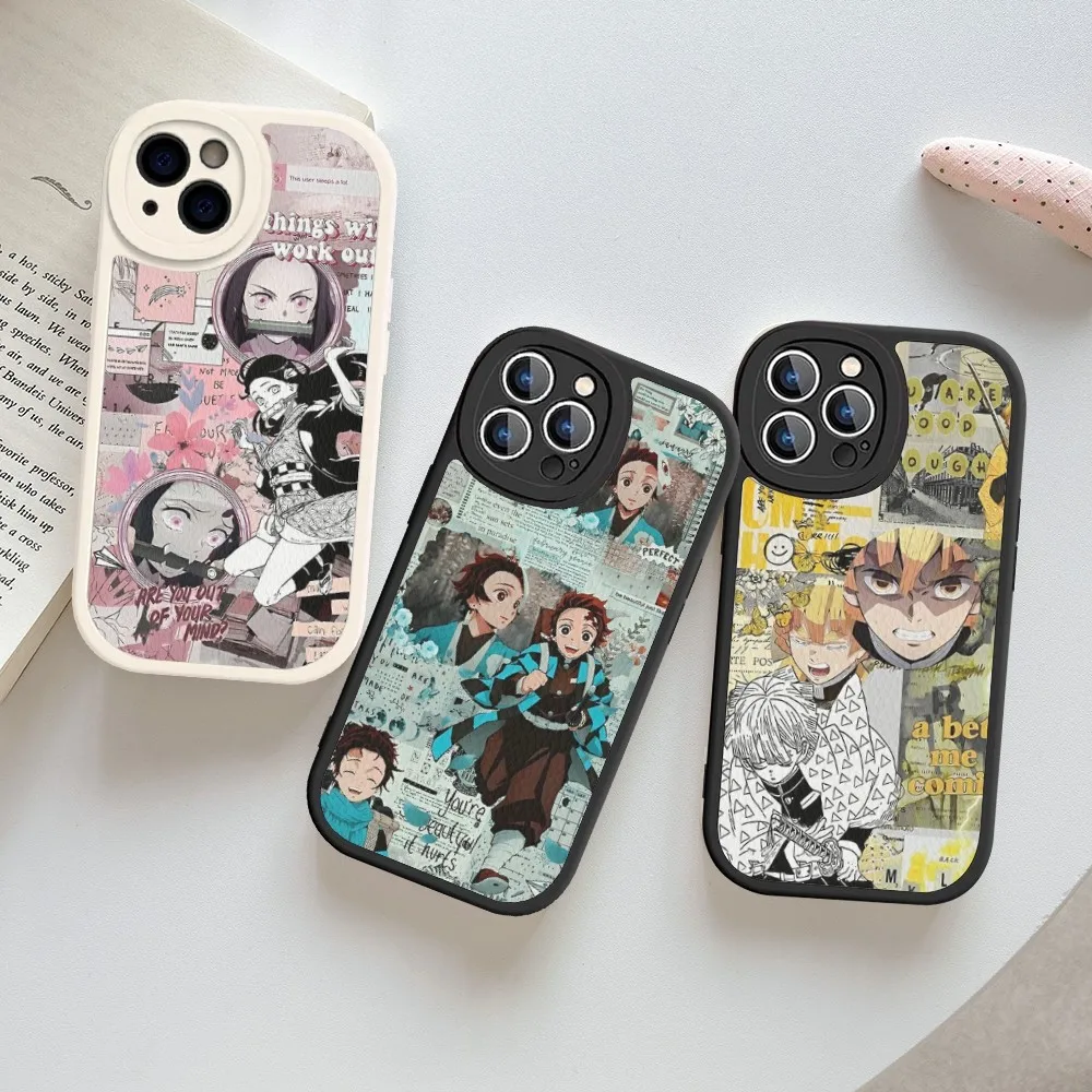 

Demon Slayer Anime Phone Case Hard Leather For iPhone 14 13 12 Mini 11 14 Pro Max Xs X Xr 7 8 Plus Fundas