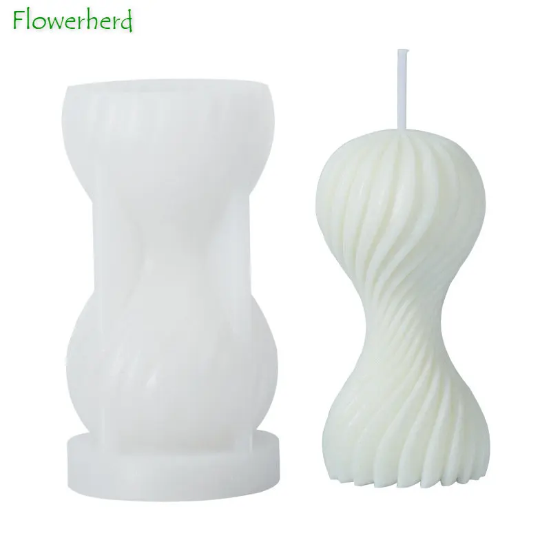 

Round Ball Twist Wave Scented Candle Silicone Mold DIY Wavy Candle Molds for Candle Making Plaster Table Area Handmade Soap Mold
