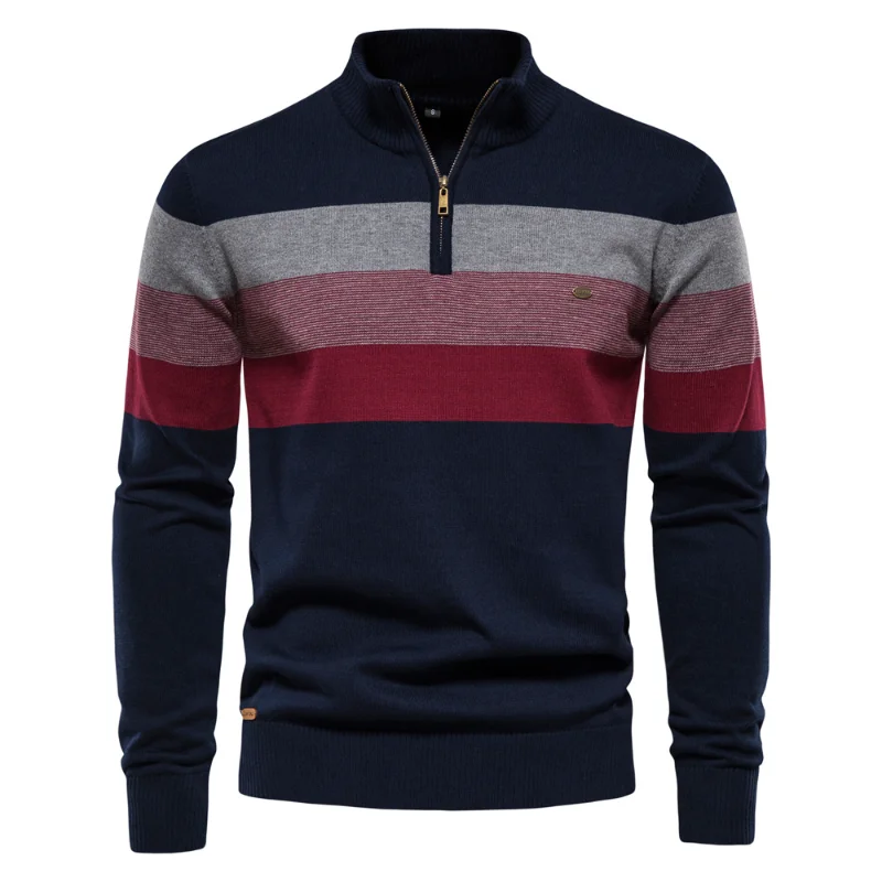 Spliced Cotton Sweater Men Casual O-neck High Quality Pullover Knitted Sweaters Male New Winter Brand Mens Sweaters