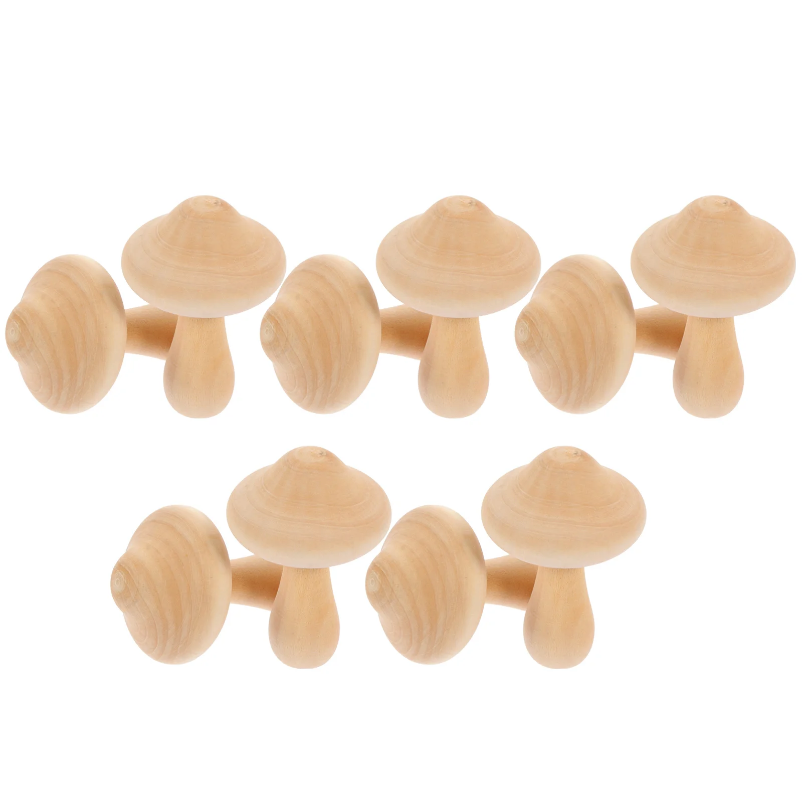 

10 Pcs Wooden Mushroom Decors DIY Painting Toys Sculptures Home Mini Adorns Light House Decorations Graffiti Head Models