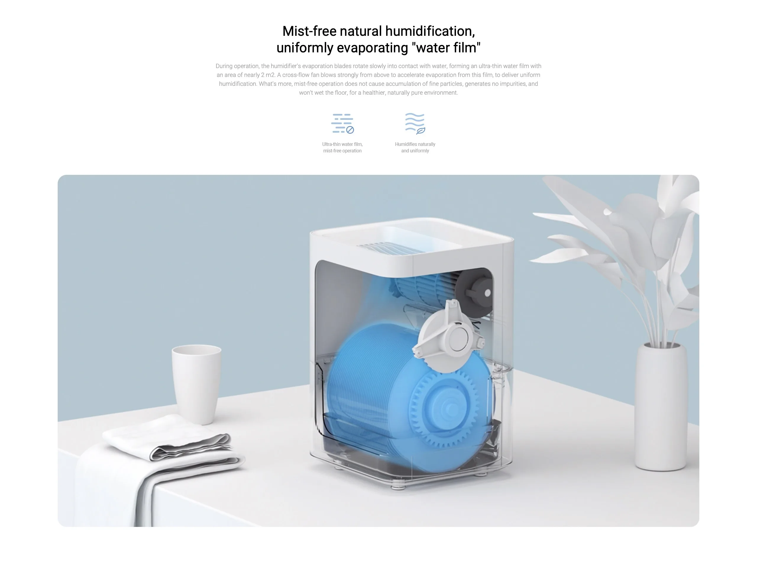 [-700py6 code: PODAROK700 ] Испарительный Увлажнитель Smartmi 2 для умного дома ультразвуковой