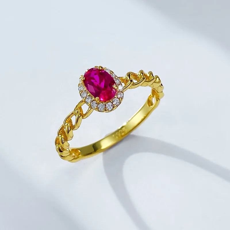 Женское кольцо из серебра 100% пробы с высокоуглеродистыми бриллиантами 4 Х6 мм