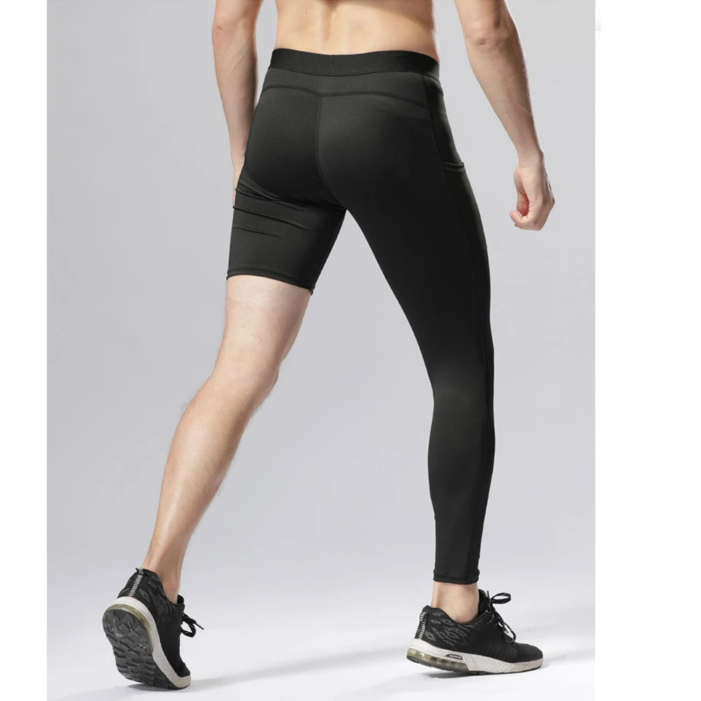 Мужские тренировочные штаны для бега с карманами длинные леггинсы баскетбола