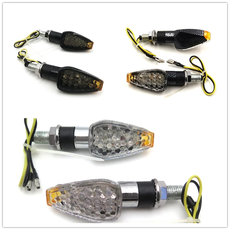 Led Motorcycle Dual Sport Turn Signal For Suzuki Kawasaki Honda Yamaha Chrome Clear