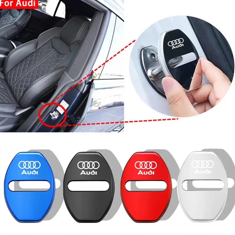 4 шт. 3D дверной замок с пряжкой аксессуары для Audi A1 A2 A3 A4 A5 A6 A7 A8 Q1 Q2 Q3 Q4 Q5 Q6 Q7 Q8 TT RS3 S5 B8