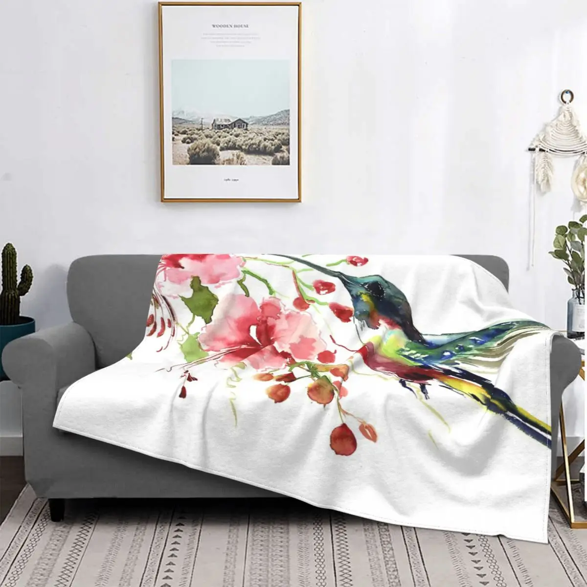 

Manta de колиbri y flores, para cama colcha, alfombra a cuadros, colcha 135, manta de пикник, textil para el домашний роскошный