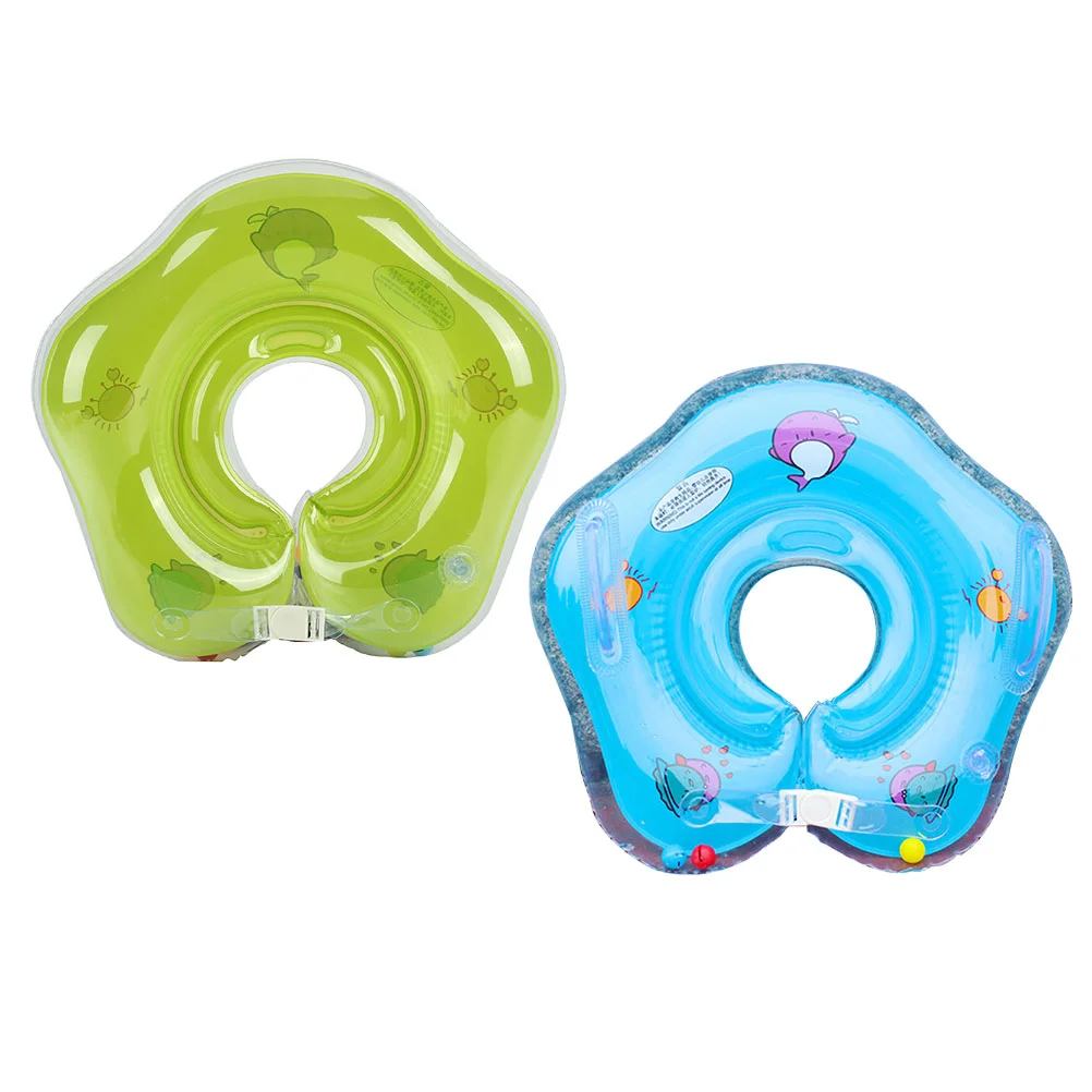 

2 Pcs Baby Swimming Ring Infant Inflatable Floating Waist Armpit Circle Rings Bath Swimming Pool Accessories (Blue/Green,