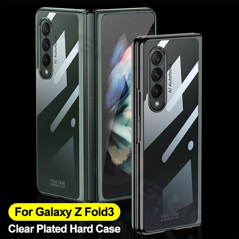 

GKK Original HD Transparent Case For Samsung Galaxy Z Fold 3 Case Electroplated Shockproof Hard Plastic Cover For Galaxy Z Fold3