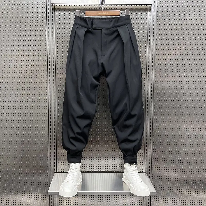 

Trouser Mens Solid Color Pants High Quality Men Harem Pant Korean Style Pants for Men Formal Wear Casual Trousers 28-38 E957