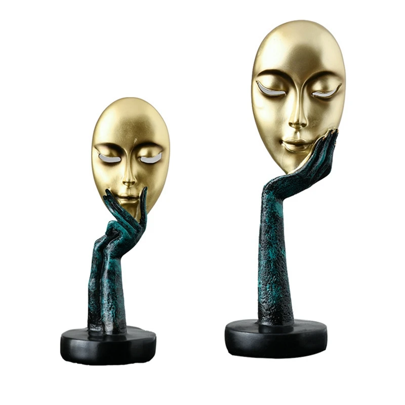 

Creative Nordic Home Decor Abstract Figure Sculpture Woman Face Mask Statue Resin Art Crafts Ornaments Home Decoration