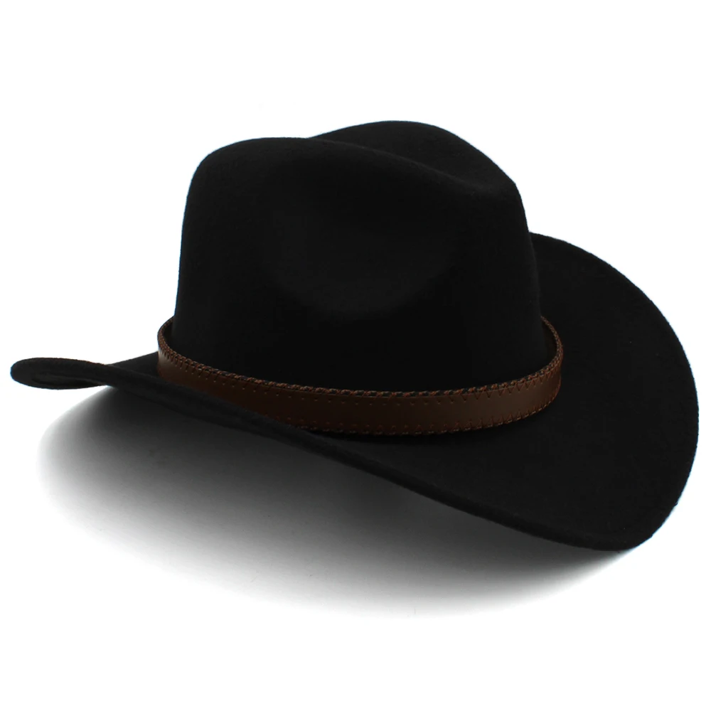 Мужская/Женская/Детская шерстяная ковбойская шляпа 3 размера |
