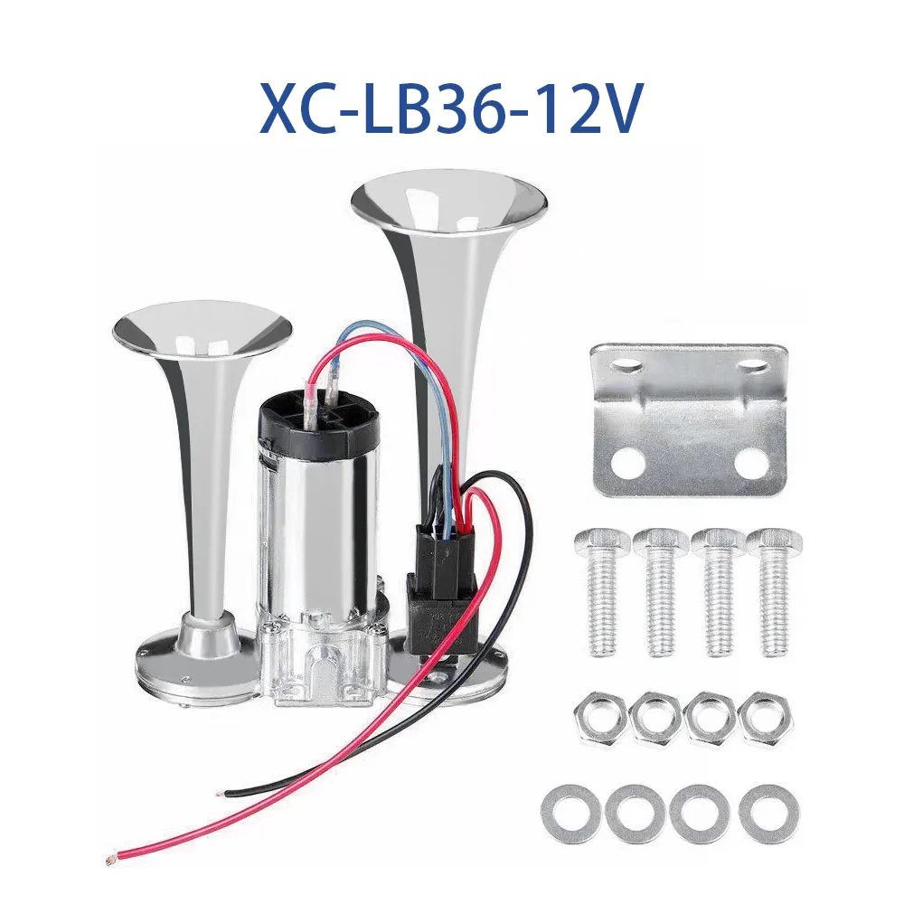 

Рупор 12 В/24 В, супер громкий автомобильный электрический звуковой сигнал, двойные трубы, воздушный звуковой сигнал, динамик для автомобиля, внедорожника, лодки, поезда, мотоцикла, автофургона, грузовика