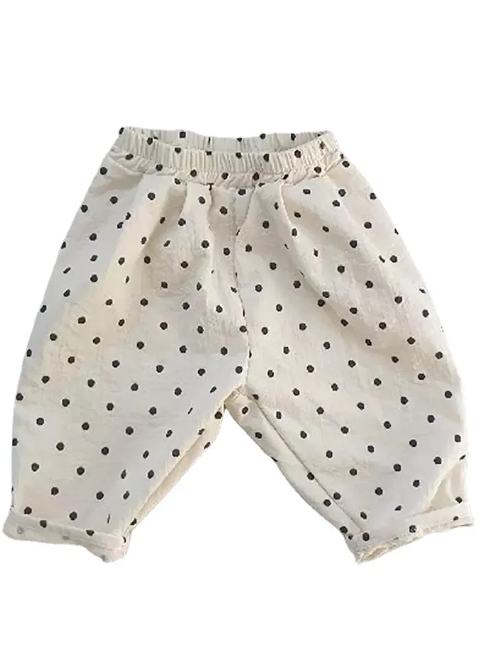 2022 Spring New Baby Loose Denim Pants Fashion Infant Girls Dot Print Trousers Cute Toddler Boys Jean Pants Baby Clothes