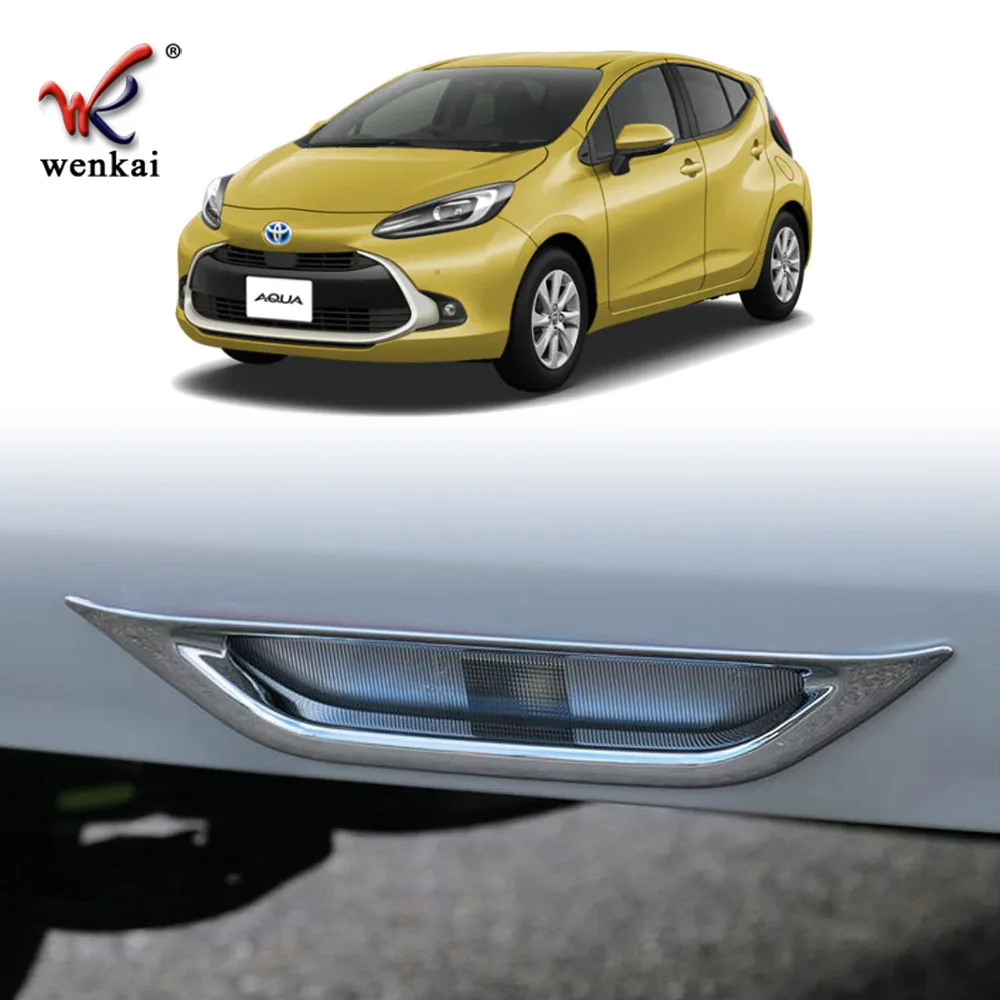 

For 2021 2022 Toyota Aqua Brake Lamp Light Frame Rear Bumper Chrome Trim Accessories