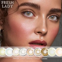 FRESH LADY Official Natural Contact Colored Lenses For Eyes Athena Series 1Pair Multicolor Lens Soft Yearly Pupils Beauty Makeup