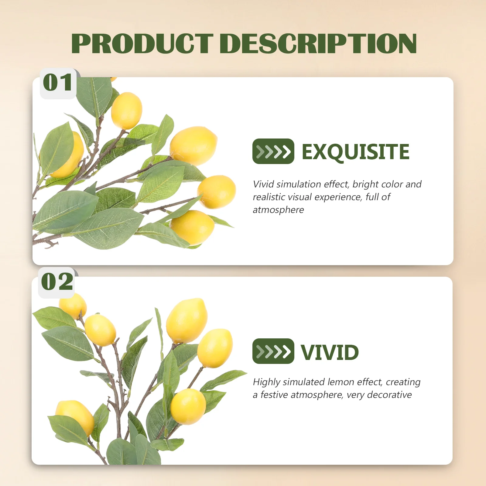 

Лимонная искусственная фотолампа, фотообои, фруктовые стебли кухонного дерева, декоративное украшение желтого цвета