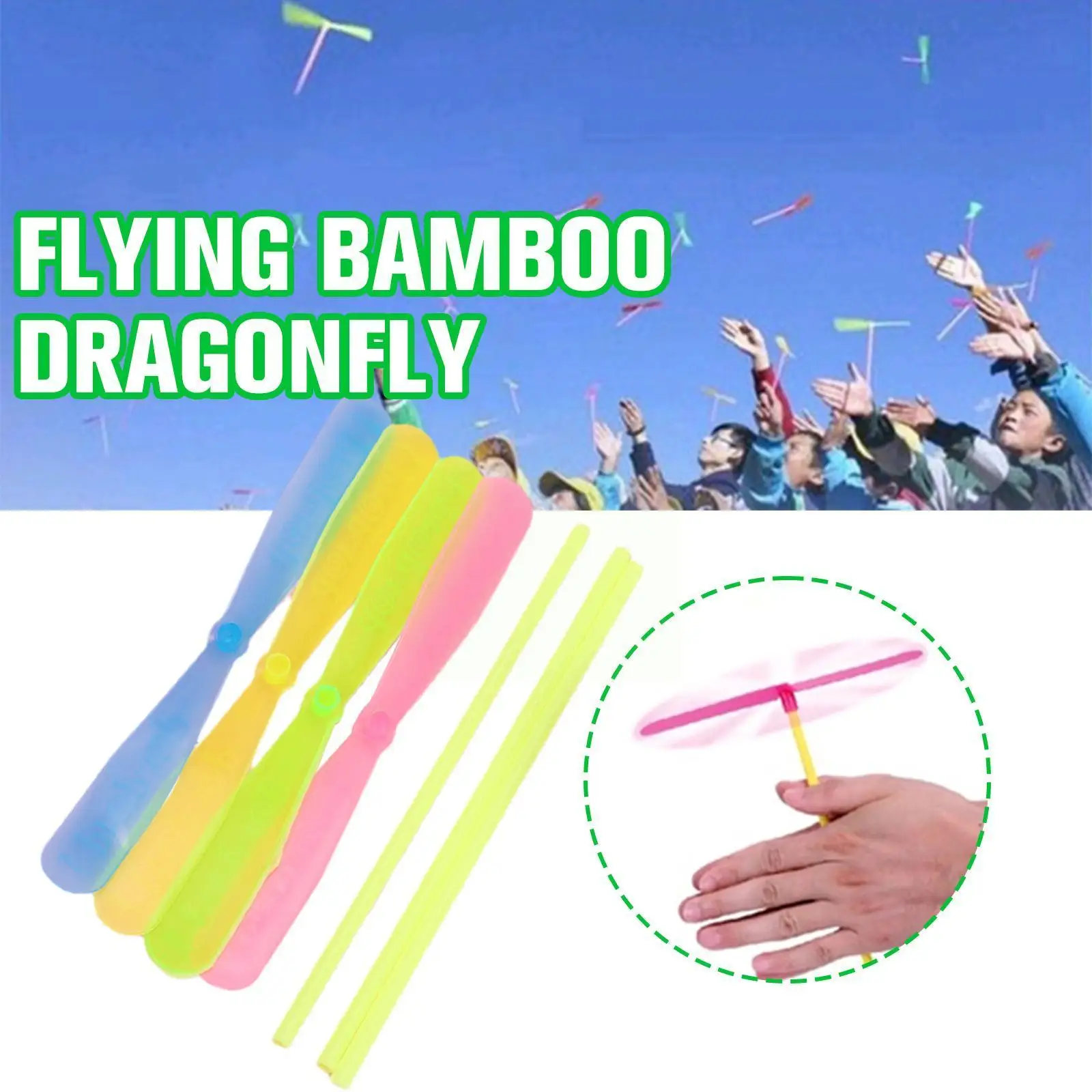 

100pcs Bamboo Dragonfly Hand Rub Flash Flying Fairy Toys Small Gifts Gadgets C2h3