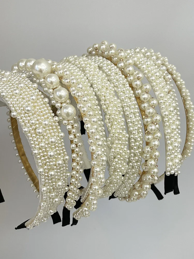 

Pearl Twisted Handmade Flower Hairbands Headbands Ornament Accessories For Women Hair Accessories Wholesale