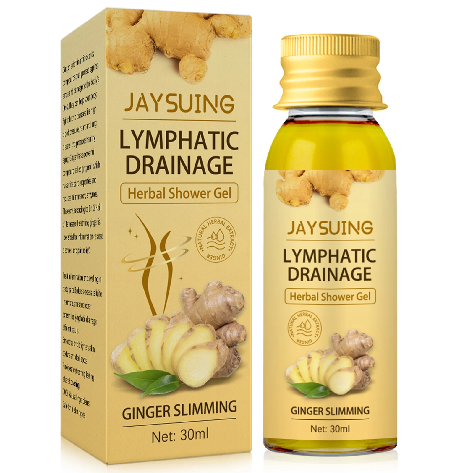 

Lymphatic Drainage Herbal Shower Gel 30ml Weight Loss Ginger Body Wash Removes Lymph Nodes Underarm Fat Shower Gel For Women