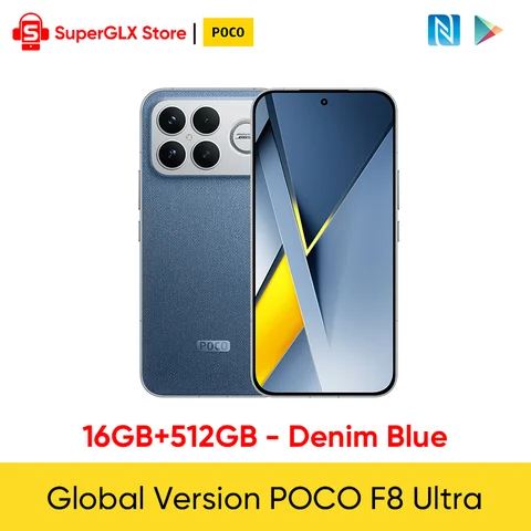 【 года】Глобальная версия POCO F8 Ultra 5G Смартфон Snapdragon 8 Elite Gen 5 6,9 дюйма Дисплей 6500 мАч 100 Вт HyperCharge