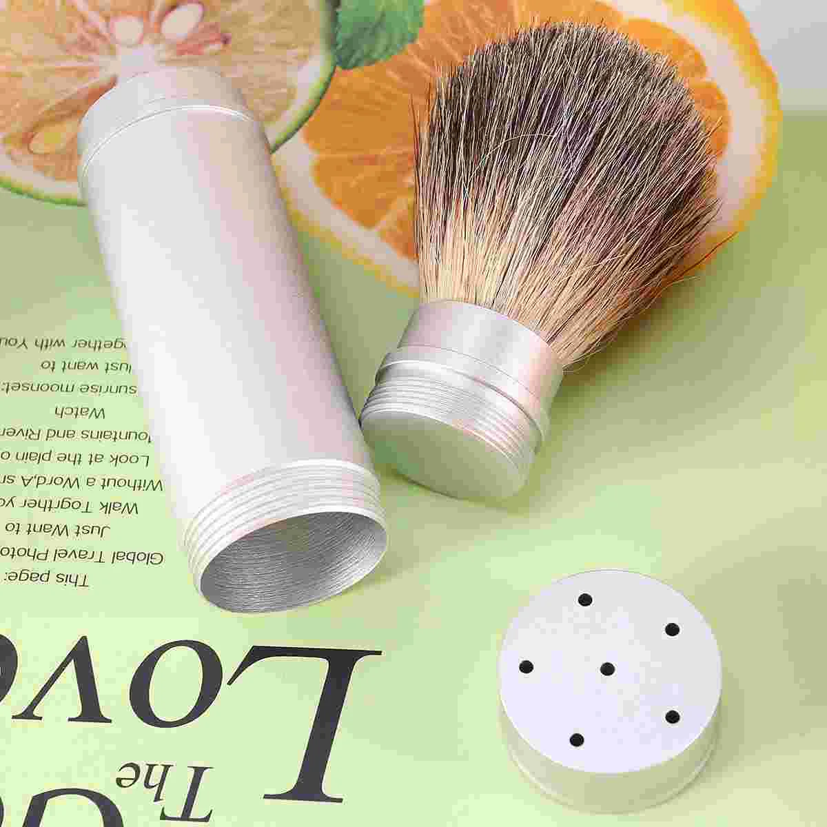 

Shaving Brush Shave Brush Beard Protable Cleaning Brush with Aluminum Tube for Travle Home Barber Shop