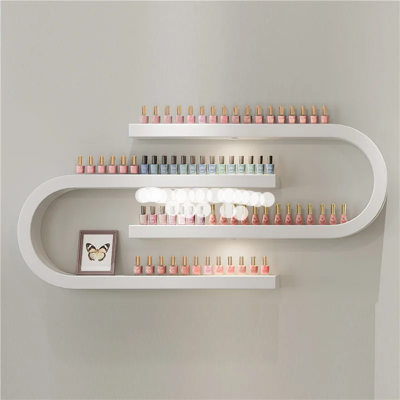 

Creative U-shaped Nail Polish Organizer Metal Storage Shelf Display Rack Nail Salon Cosmetics Wall Shelf Wall Hanging
