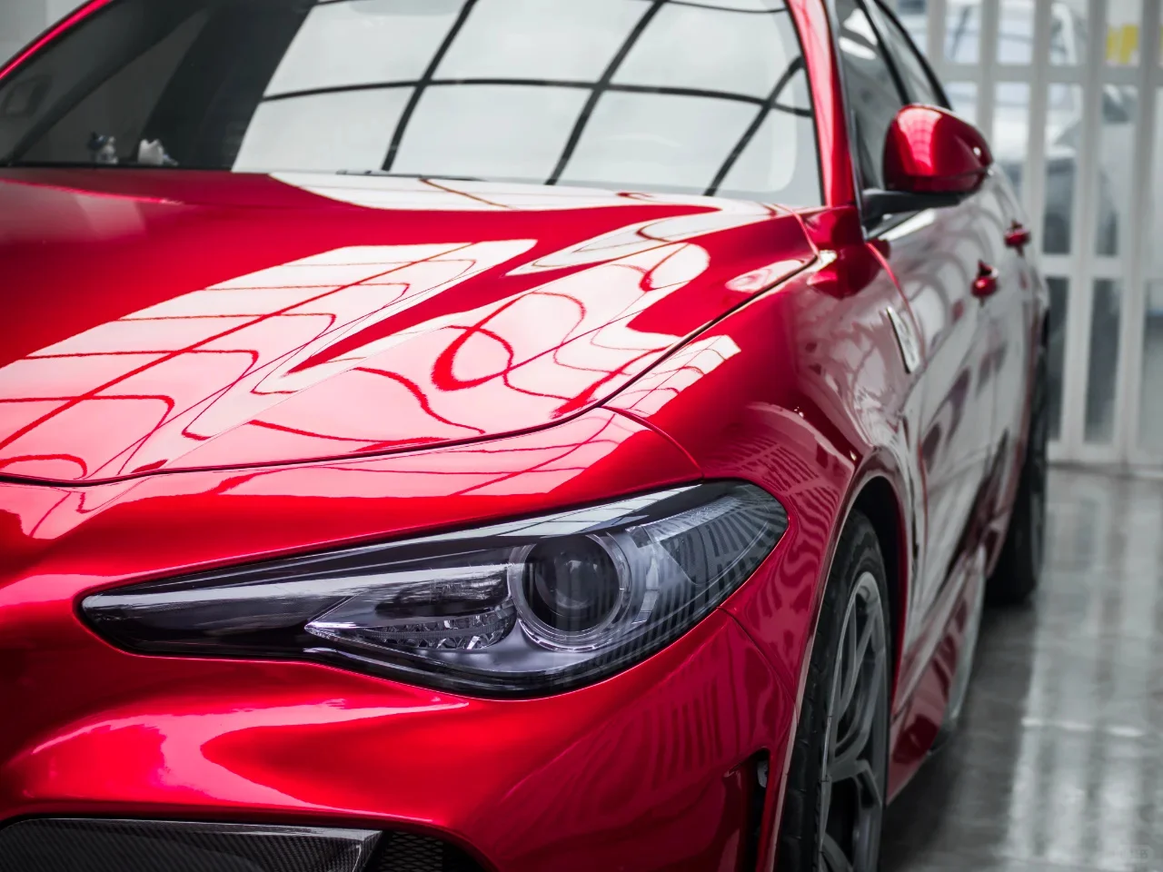 ПЭТ Line Soul Красная глянцевая металлическая пленка для автомобиля Рулон виниловой