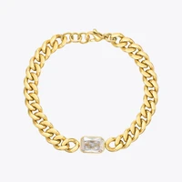 enfashion punk zircon stainless steel bracelet for women pulseras mujer gold color bracelets 2021 party fashion jewelry b212251