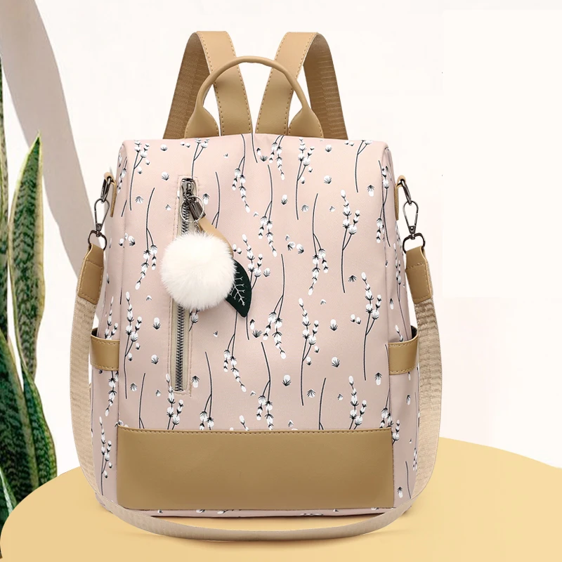 

Женский водонепроницаемый рюкзак из ткани Оксфорд, с цветочным принтом