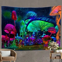 trippy mushroom tapestry snails moon and stars tapestry psychedelic starry night room decor wall tapestry for bedroom aesthetic