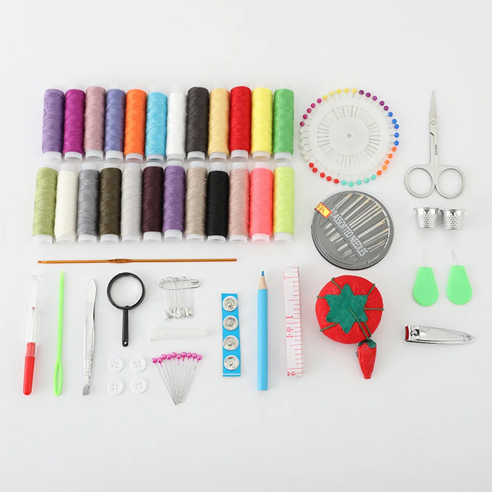 

1 Set 132pcs Sewing Set Sewing Supplies Sewing Swing Thread Sewing Flexible Ruler Threader with Storage Bag ( )