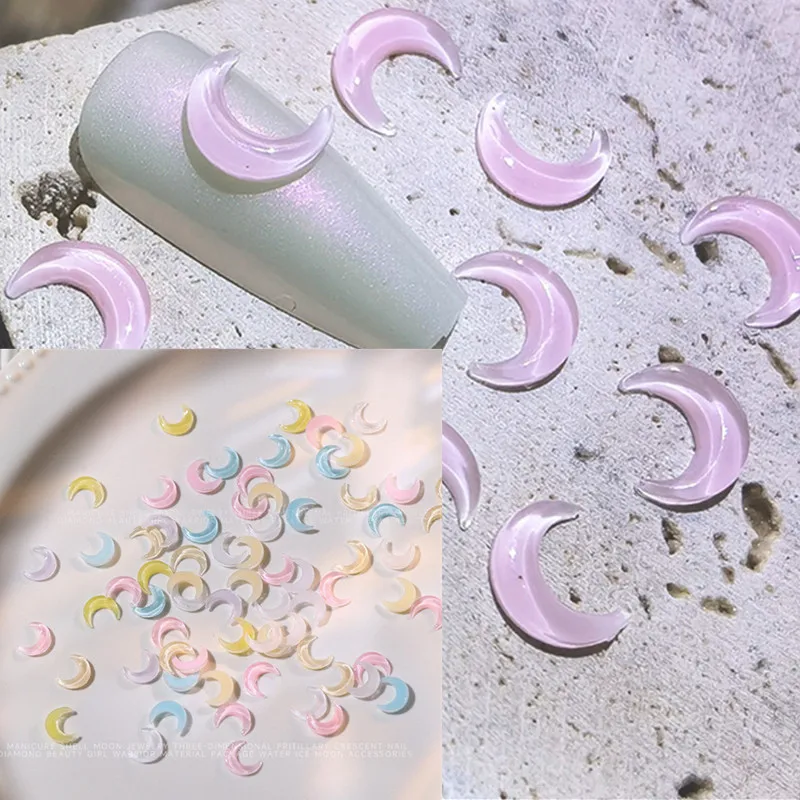 

100pcs Kawaii Nail Charms Imitation Pearl Heart Shaped Star Nails Art Decorations DIY Nail Stick Drill Janpanese Trends Manicure