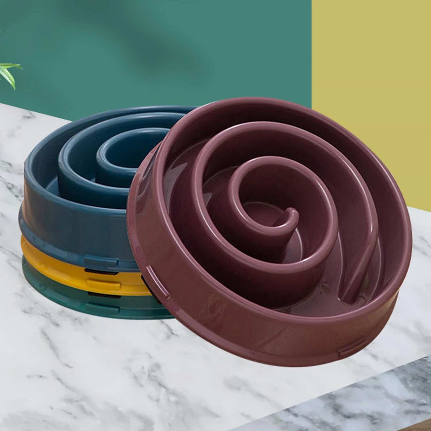 Миска для медленного кормления домашних питомцев нескользящая не удушная поднос