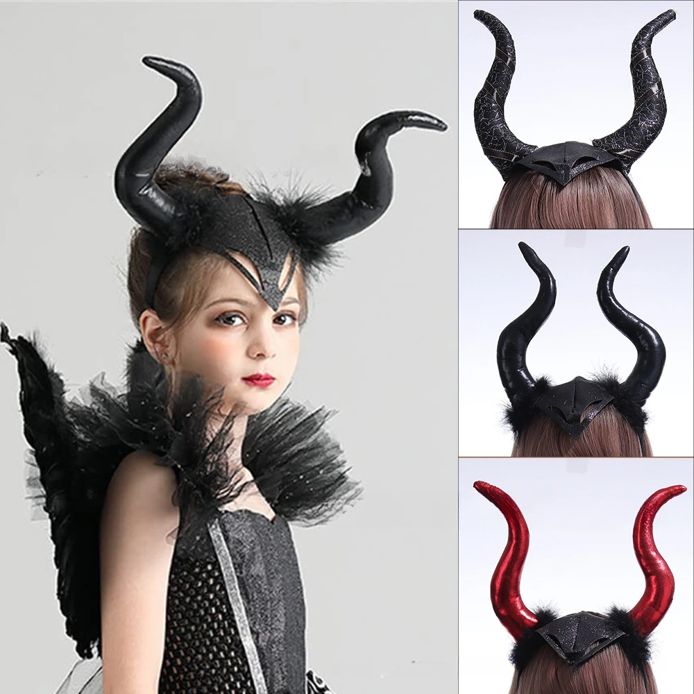 

Maleficent Horn Headband Children's Adult Devil Horn Headdress Halloween Prom Party Performance Props