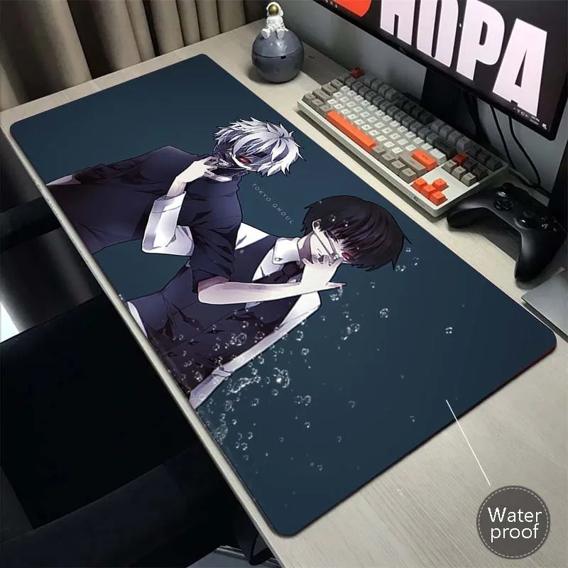 

Tokyo Ghoul Large Mouse Pad For Gamer Mausepad Gaming Speed Keyboard Rubber Pads Waterproof Mous Mat Office Desk Protector Mat