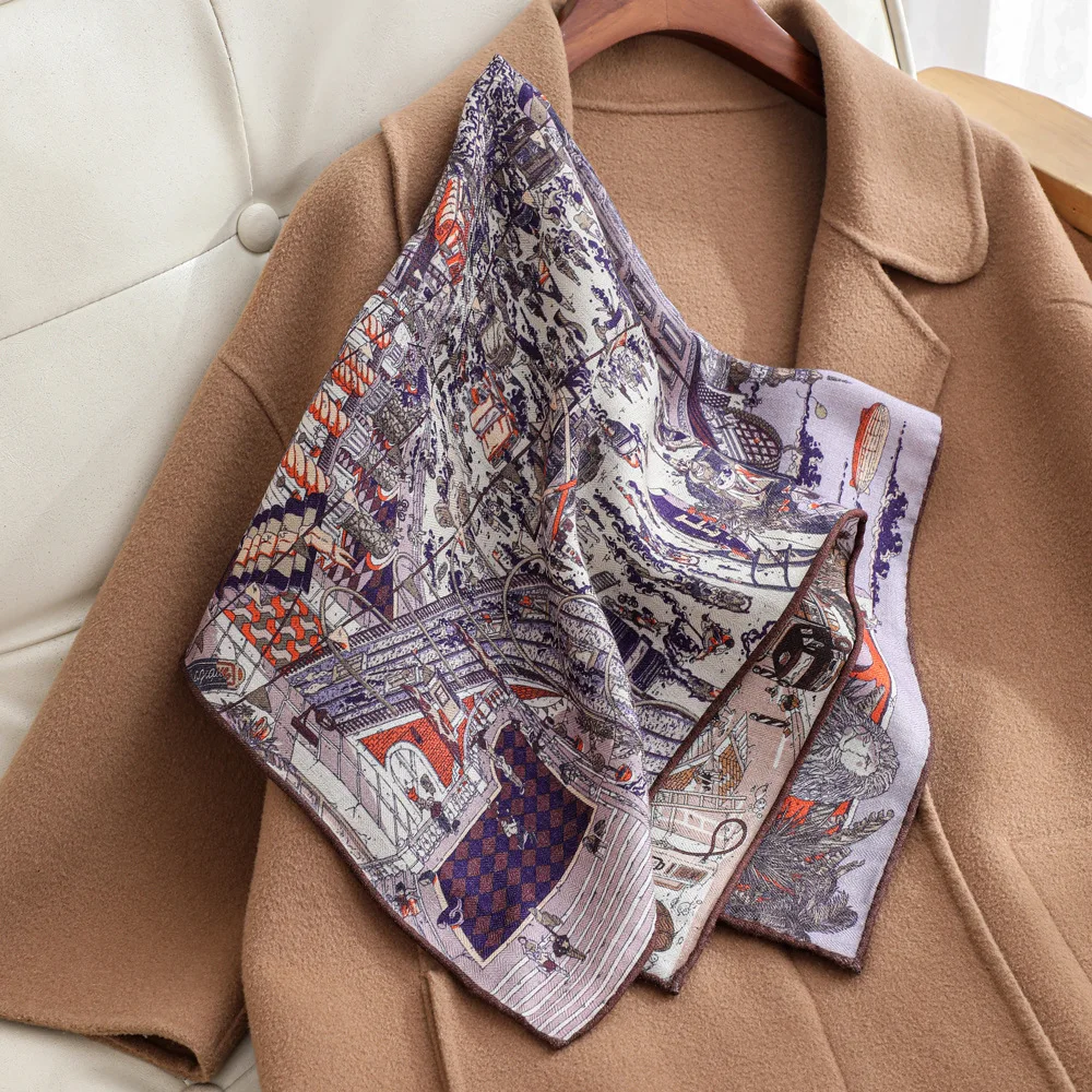 Рисунок 3 - Роскошный квадратный шелковый шерстяной шарф 70 см