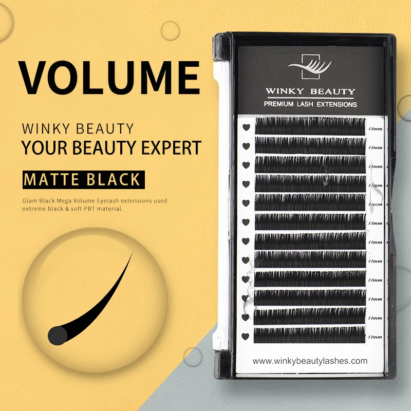 

Winky Beauty Premium Eyelash Extension All Size 0.03-0.15mm Thickness Professional Individual Eyelashes Faux Mink Russian Volume