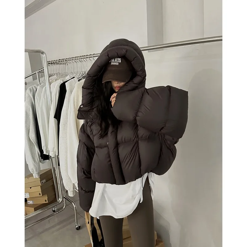 Shpmishal 2024 новая зимняя утолщенная дизайнерская хлопковая куртка с капюшоном