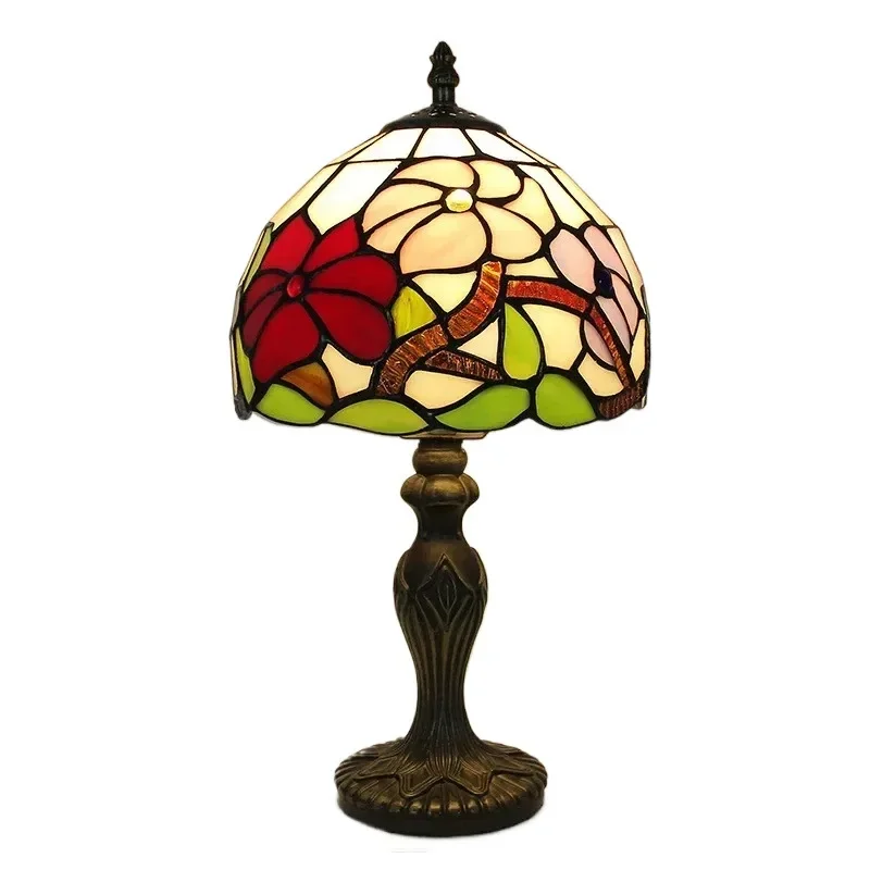 8-дюймовый классический витражный абажур в стиле ретро американский ночник