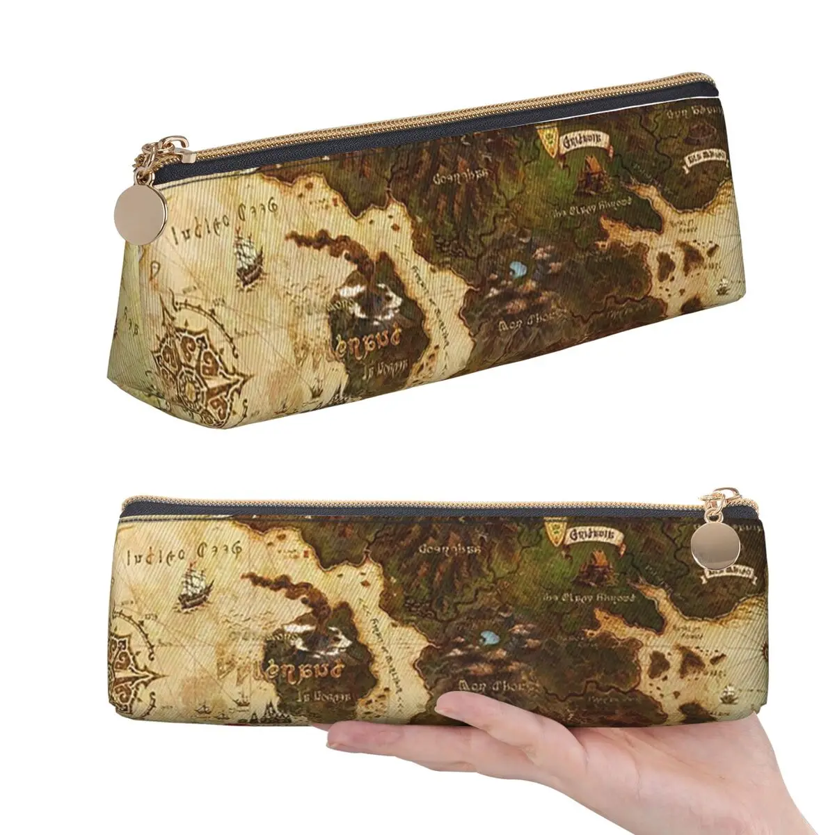 Фото Пенал Eorzea Ffxiv Map для школьников, школьный пенал-коробка, сумка для канцелярских принадлежностей, пенал-органайзер №1
