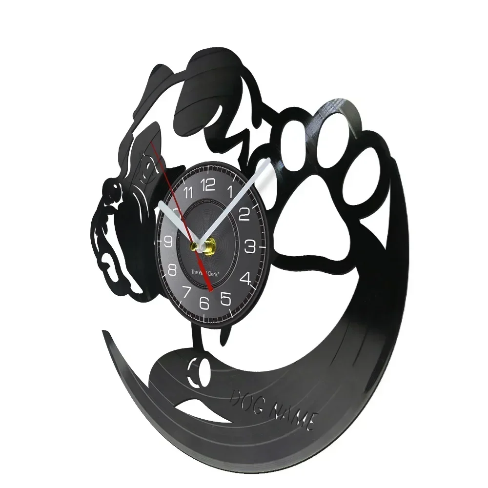 Персонализированные настенные часы с изображением мопса для зоомагазина щенка