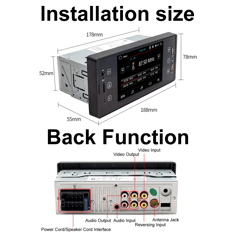 Магнитола CAIXI 1Din стерео MP5 Bluetooth Mirror Link автомобильный мультимедийный плеер на Android
